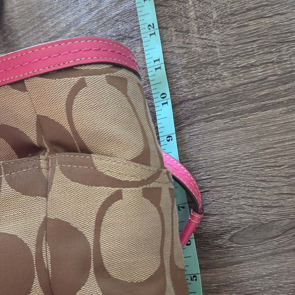 2000's Coach Signature Logo Tote Bag Large Brown Pink Diaper Bag Vtg Y2K - Picture 6 of 14